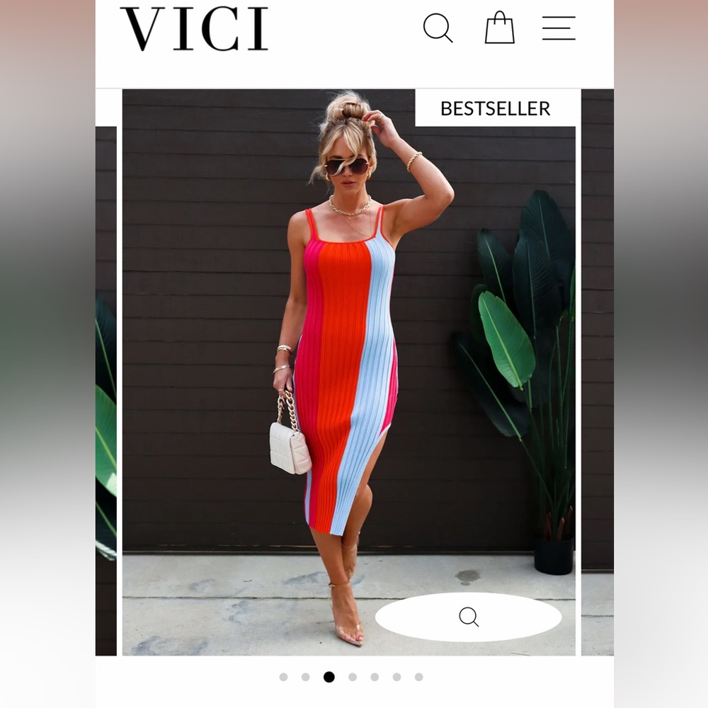 standup girl ribbed colorblock midi dress - Vici - XL - Bump Friendly